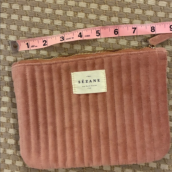 Sezane Pink Velvet pouch - Picture 5 of 6